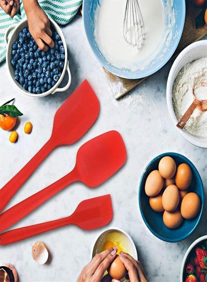 MOBDESK Silicone Spatula Sets of 6 Pcs Made of Food Grade Silicone One Piece Design Seamless Heat-Resistant Spatula Perfect for Spatula Cooking, Baking and Mixing (Red) - Image 3